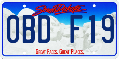SD license plate 0BDF19