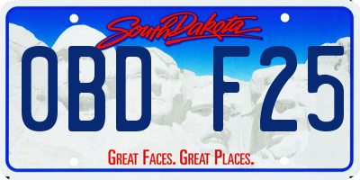 SD license plate 0BDF25