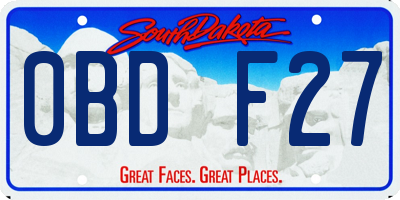 SD license plate 0BDF27