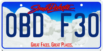 SD license plate 0BDF30