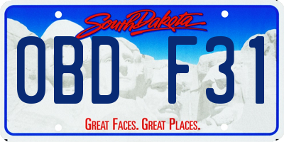 SD license plate 0BDF31
