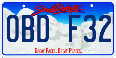 SD license plate 0BDF32