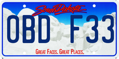 SD license plate 0BDF33