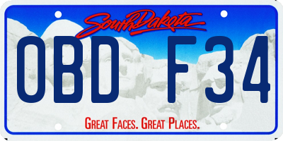 SD license plate 0BDF34