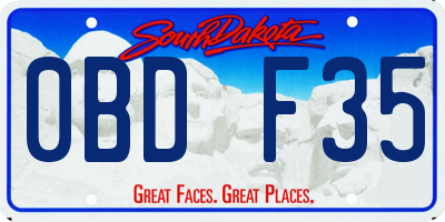 SD license plate 0BDF35