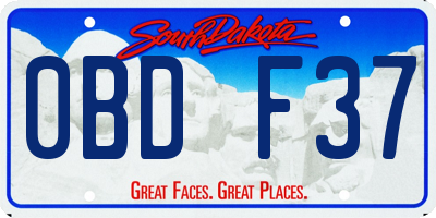 SD license plate 0BDF37