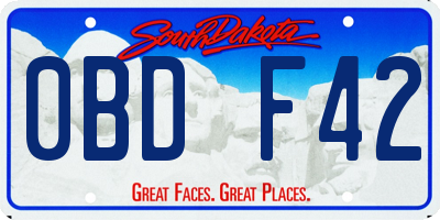 SD license plate 0BDF42