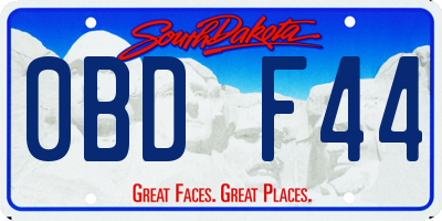 SD license plate 0BDF44