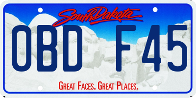 SD license plate 0BDF45