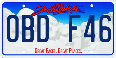 SD license plate 0BDF46