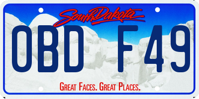 SD license plate 0BDF49
