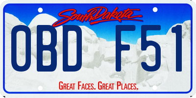 SD license plate 0BDF51