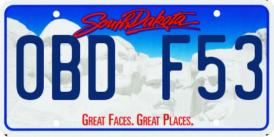 SD license plate 0BDF53