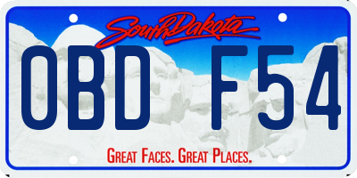 SD license plate 0BDF54