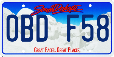 SD license plate 0BDF58