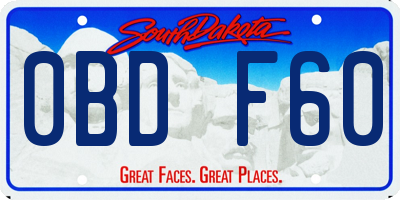 SD license plate 0BDF60