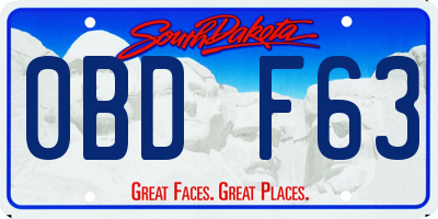 SD license plate 0BDF63