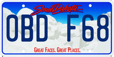 SD license plate 0BDF68