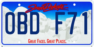 SD license plate 0BDF71