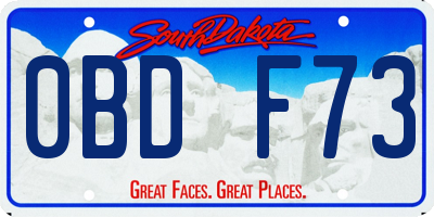 SD license plate 0BDF73