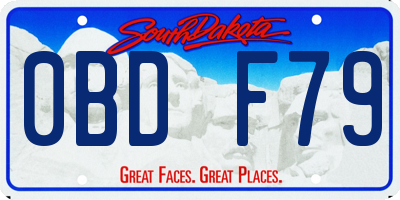 SD license plate 0BDF79
