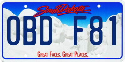 SD license plate 0BDF81