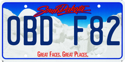 SD license plate 0BDF82