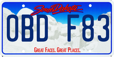 SD license plate 0BDF83