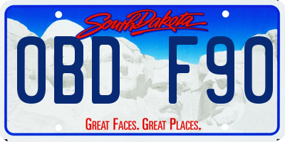 SD license plate 0BDF90