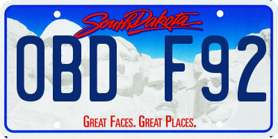 SD license plate 0BDF92