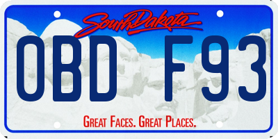 SD license plate 0BDF93