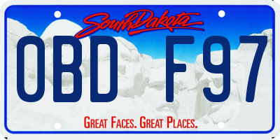 SD license plate 0BDF97