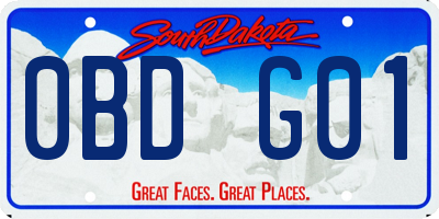 SD license plate 0BDG01