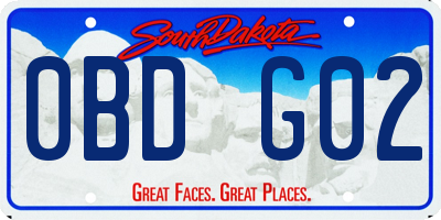 SD license plate 0BDG02