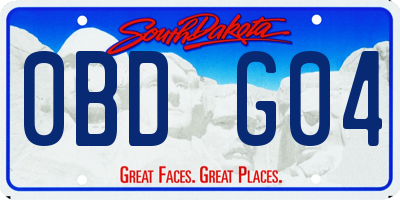 SD license plate 0BDG04