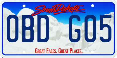 SD license plate 0BDG05