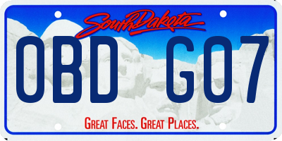 SD license plate 0BDG07