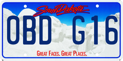 SD license plate 0BDG16