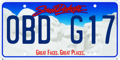 SD license plate 0BDG17