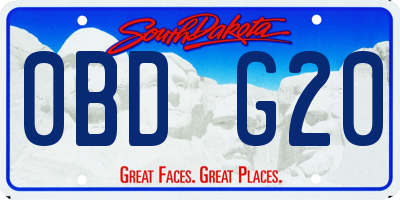 SD license plate 0BDG20