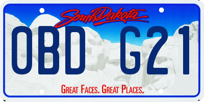 SD license plate 0BDG21