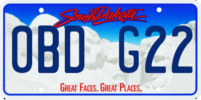 SD license plate 0BDG22
