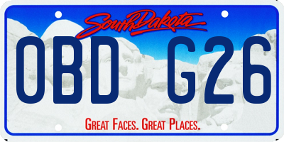 SD license plate 0BDG26