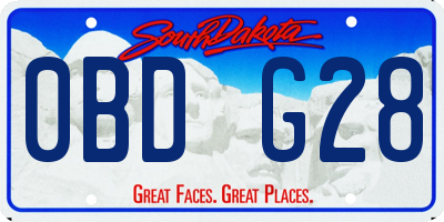 SD license plate 0BDG28