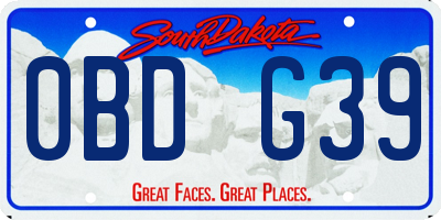 SD license plate 0BDG39