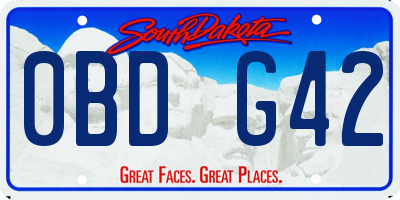 SD license plate 0BDG42