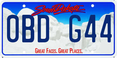 SD license plate 0BDG44