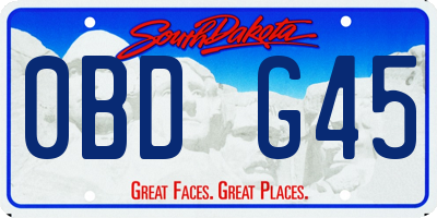 SD license plate 0BDG45