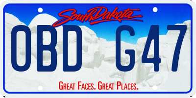 SD license plate 0BDG47