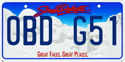 SD license plate 0BDG51